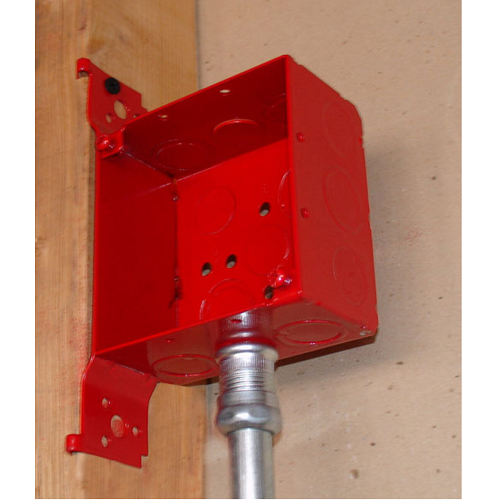 4 Inch Square Junction Box 2-1/8 Inch Deep With Flat Vertical Bracket 52171-FRED (pack of 25)
