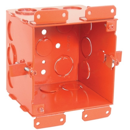 4 Inch Square Junction Box For Cut In Old Work 4 Inch Deep With Red 52191-OWRED (pack of 20)