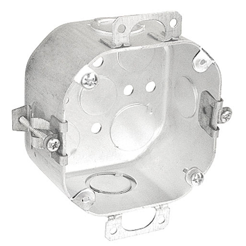 4 Inch Octagon Box For Cut In Old Work 2-1/8 Inch Deep 4 Threaded Mounting Tabs 54171-DEOW (Pack of 25)