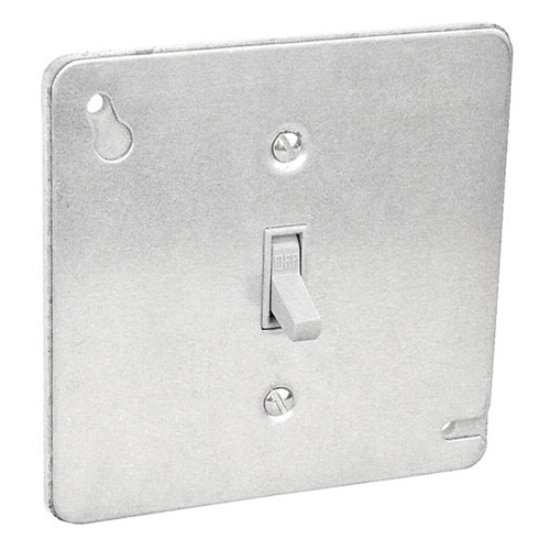 4 Inch Square Flat Cover With Toggle Switch 52C1-TOG (pack of 30)