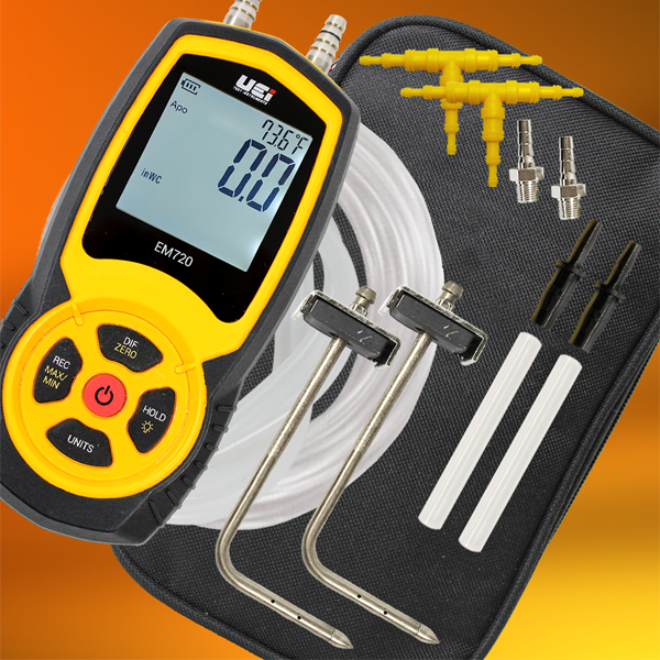 EM720SPKIT Hi-Res Differential Manometer Static Pressure Kit