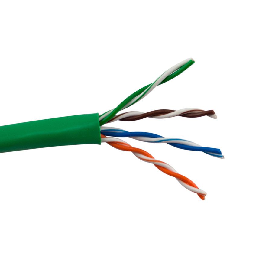 CAT5E-GN-ETL CAT5E 350 MHz 24 AWG SOLID 4PR UTP, ANSI/TIA 568.2-D, CMR ETL, PVC JKT- GREEN- 1000 FT BOX