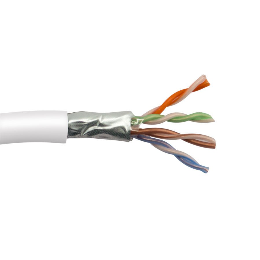 CAT5E-SHP-WT CAT5E SHIELDED PLENUM 350 MHz 24AWG SOLID BC 4PR, F/UTP, ANSI/TIA 568.2-D, ETL CMP- WHITE- 1000 FT BOX