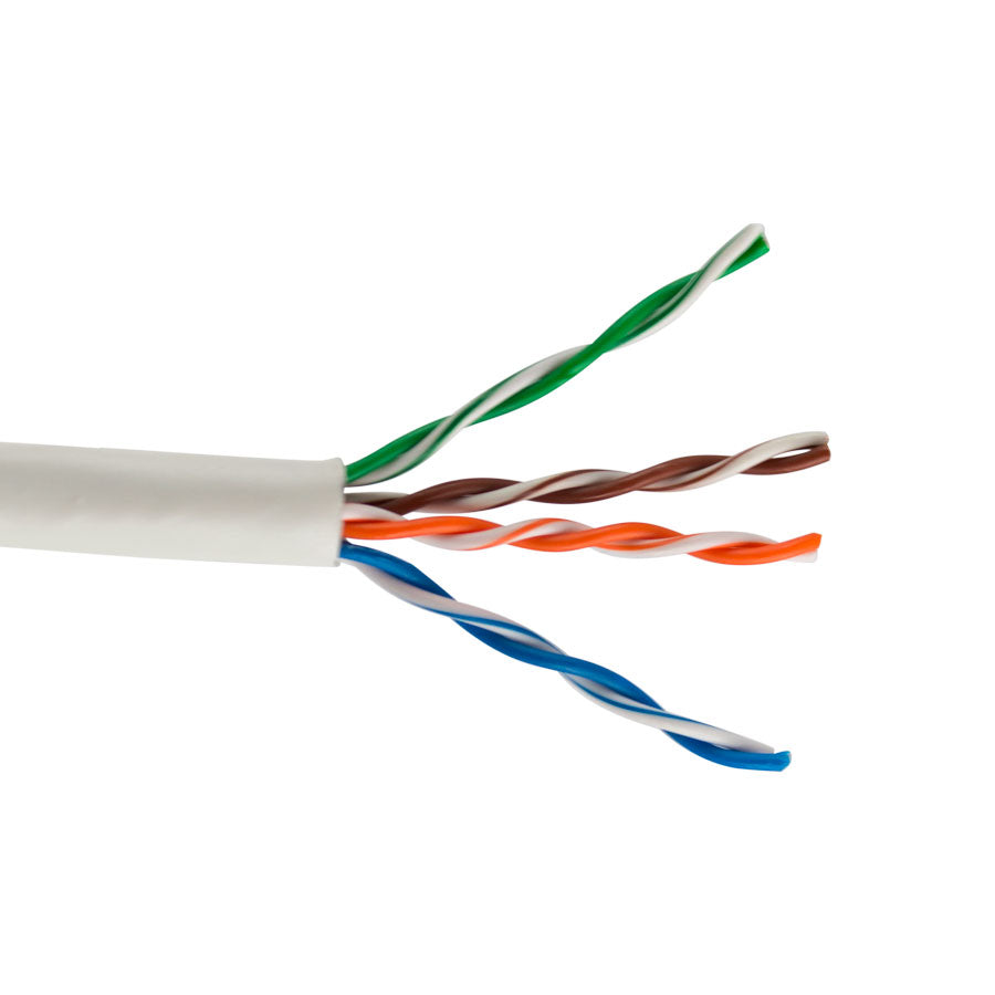 CAT5E-WT-ETL CAT5E 350 MHz 24AWG SOLID BC 4PR, UTP, ANSI/TIA 568.2-D, CMR ETL, PVC JKT- WHITE- 1000 FT BOX