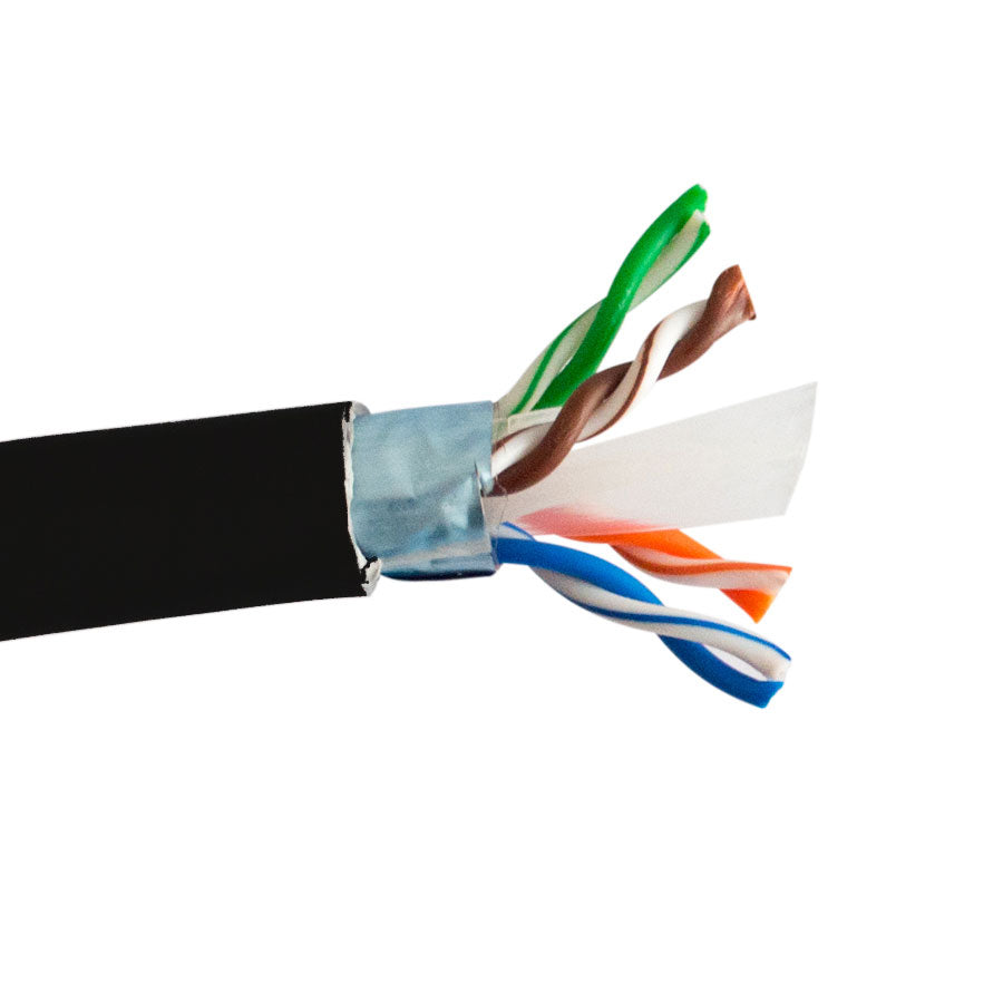 CAT6SH-BK CAT6 SHIELDED F/UTP- ENHANCED 550MHz 23AWG SOLID BC 4PR, F/UTP, ANSI/TIA 568.2-D, ISO/IEC 11801 CLASS E, UL CMR, PVC JKT- BLACK- 1000 FT/305M SPOOL