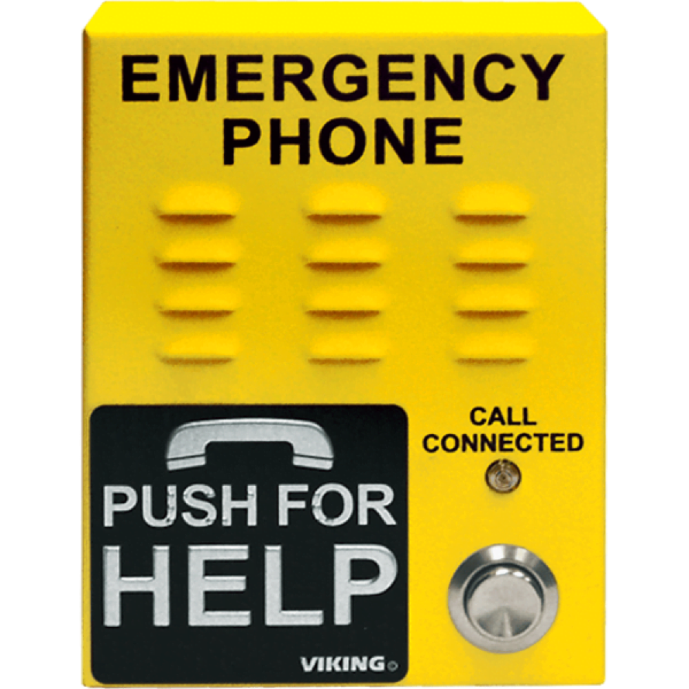 E-1600-45A - ADA Compliant Viking Yellow Analog Emergency Phone with 5 Programmable Numbers
