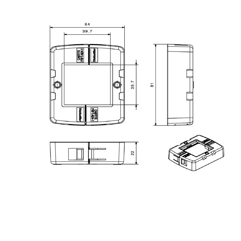 2891460000 - Black Polyamide Cable Entry System, IP66, 64mm Height