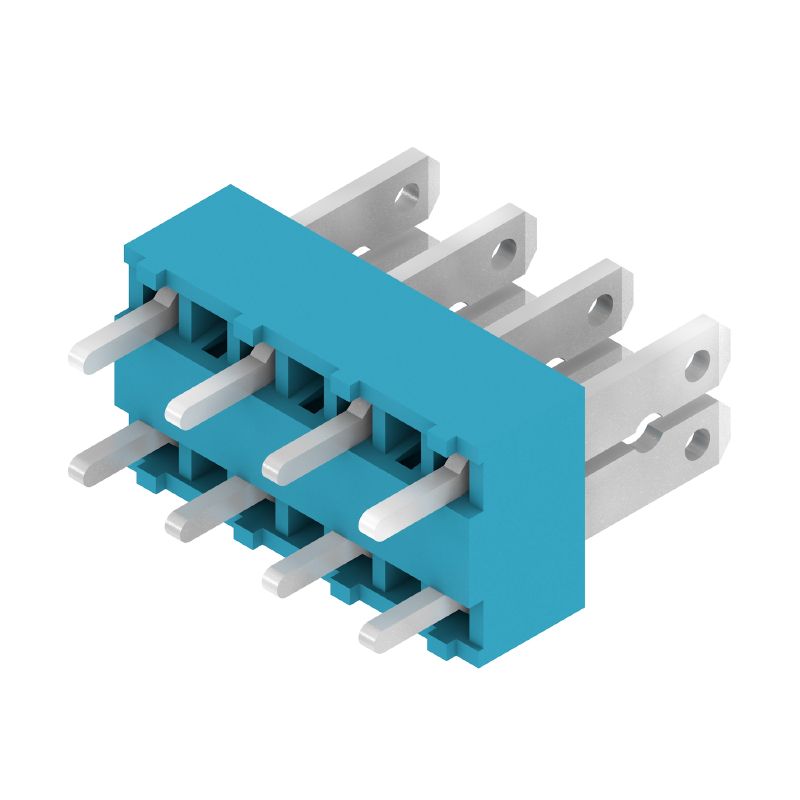 6385360000 - 5mm PCB Terminal, 4 Poles, 180° Outlet, Blue (Pack of 500)