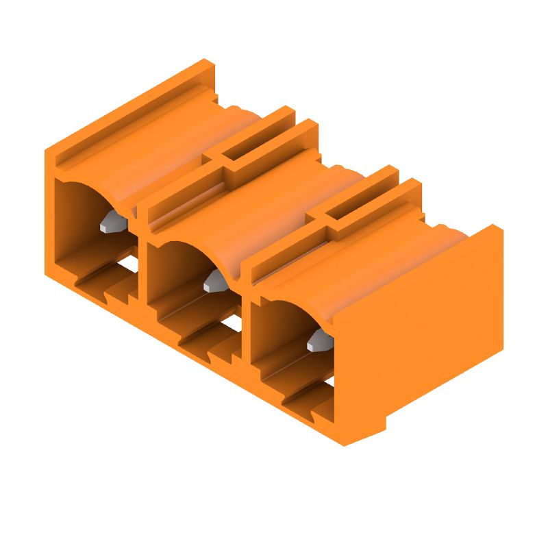 1472490000 - 7.62mm Orange PCB Connector with 270° Elbow, 3 Poles (Pack of 100)