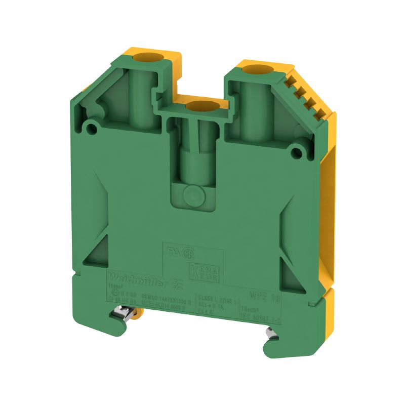 1010400000 - Green/Yellow 16 mm² PE Terminal, 1000V, 2 Connections (Pack of 50)