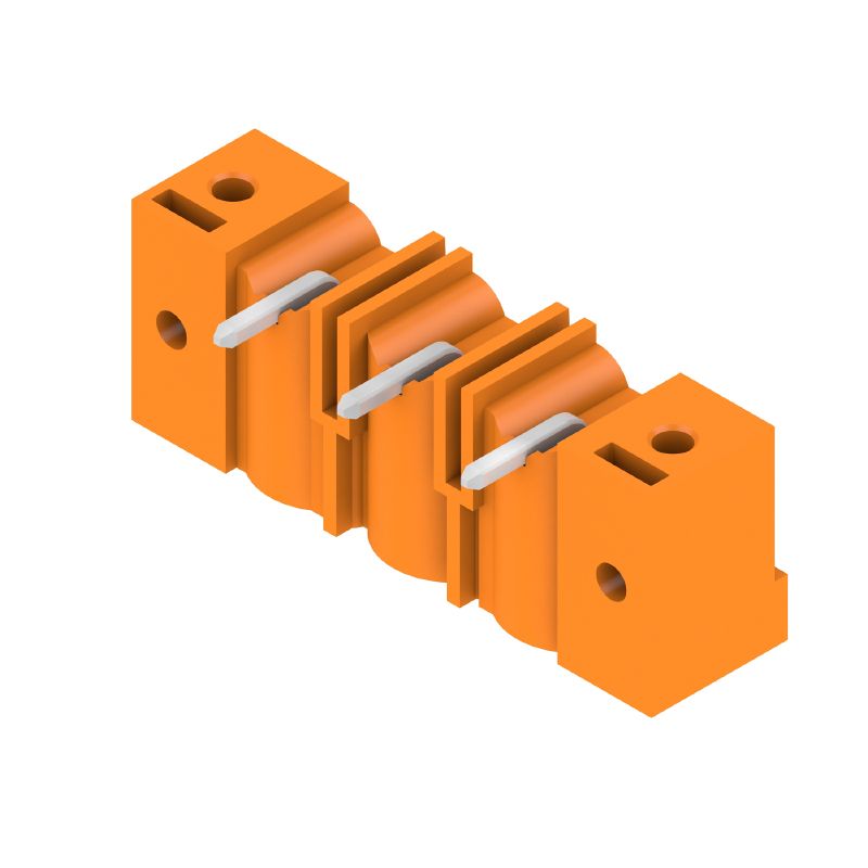 1026820000 - 7.62mm Male PCB Connector with 90° Flange, Orange (Pack of 54)