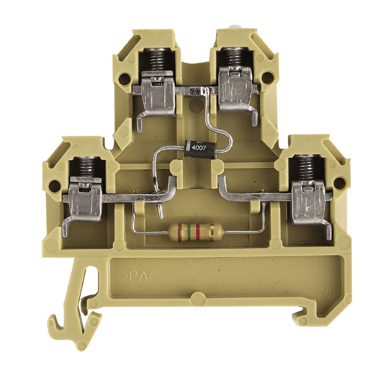 0396960000 - Beige Terminal Block, 4 Connection Points, Fits TS 35 Rail (Pack of 25)