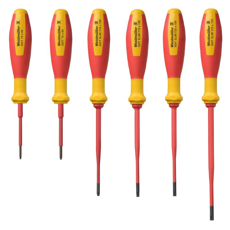2749600000 - 6-Piece Slim Torx Screwdriver Set T8-T25 in Cardboard Box
