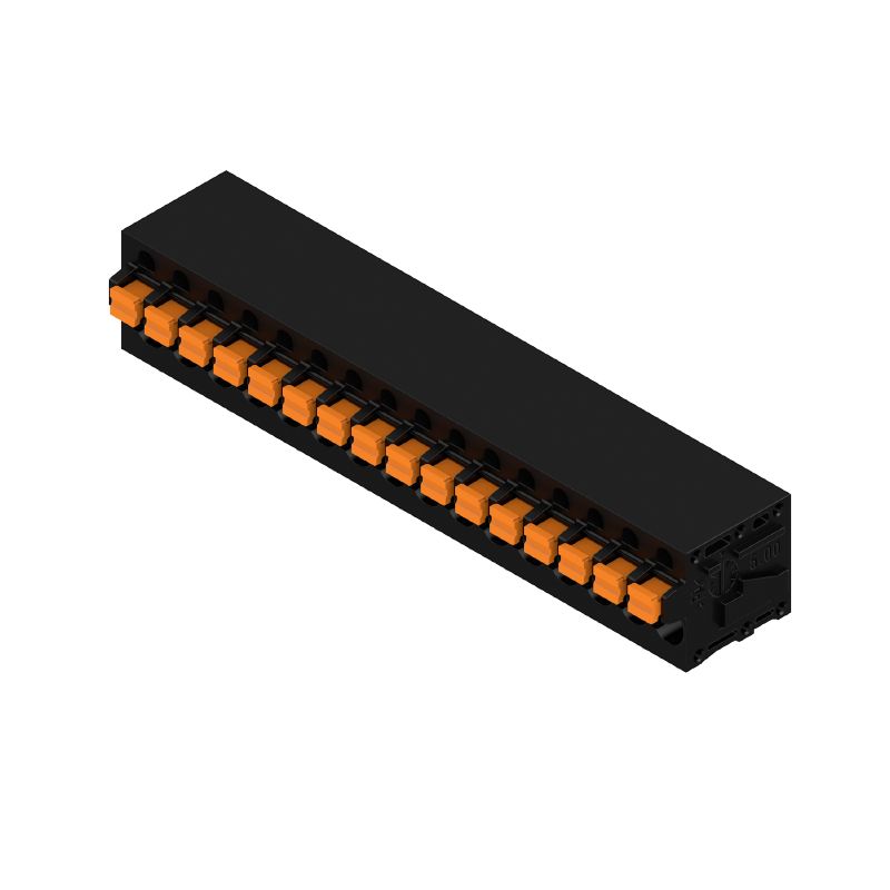 1424930000 - 90° Circuit Board Terminal, 5mm Pitch, 16 Poles, Black (Pack of 15)