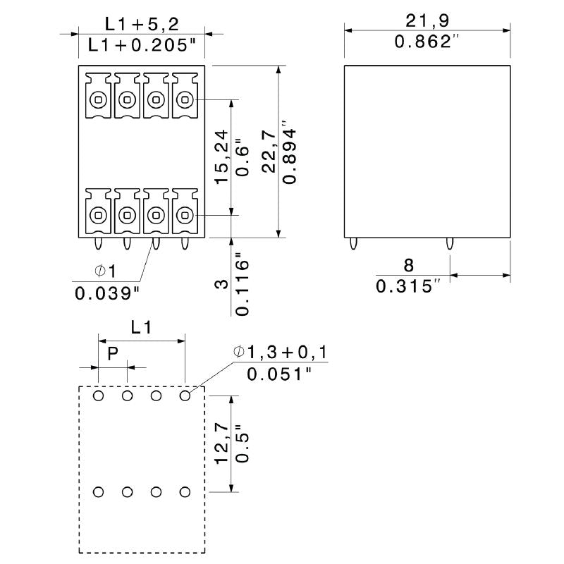 1973730000 - 3.81mm Black Male PCB Header Connector with 4 Poles (Pack of 50)