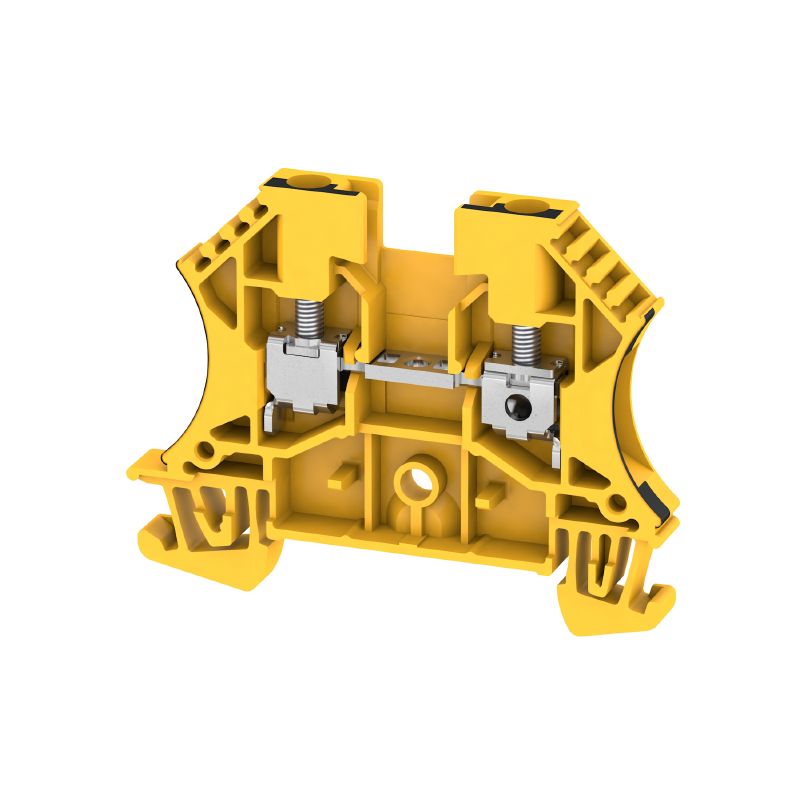 1020190000 - Black/Yellow 4mm² Screw Terminal Block for TS 35 Mounting (Pack of 100)