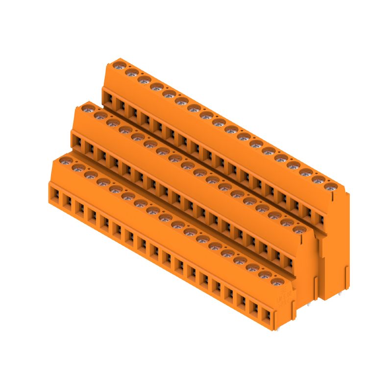 1769780000 - 5.08mm PCB Terminal, 54 Poles, 90° Angle, Orange (Pack of 5)