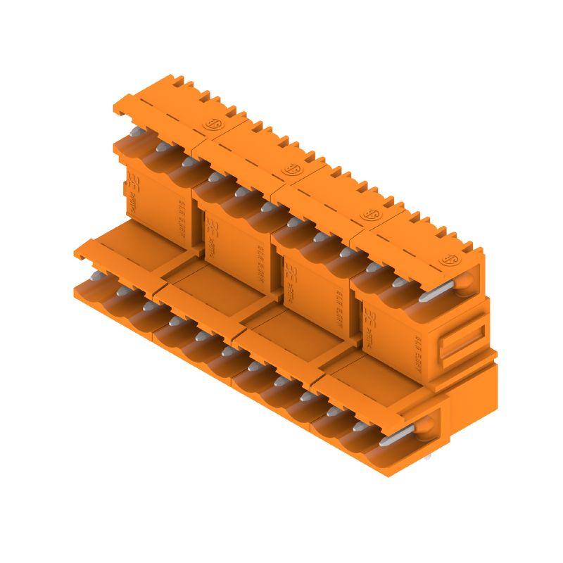 1725300000 - Tinned 30-Pole 5.08mm Male PCB Connector, 3.2mm Pins, Orange (Pack of 10)