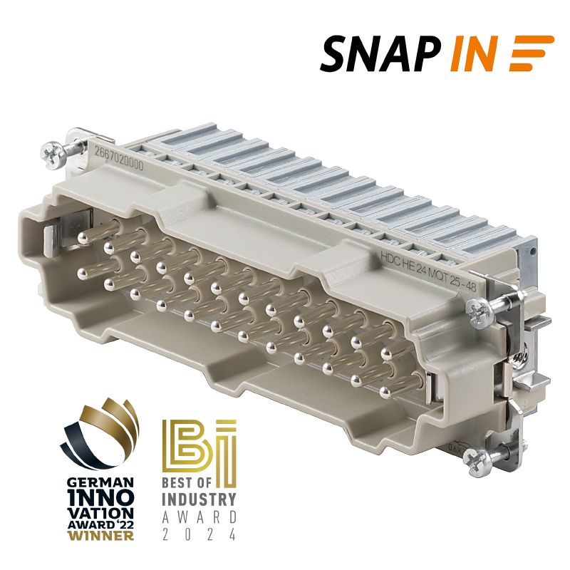 2667020000 - 24-Pole Male Connector, 500V, Snap-In Installation