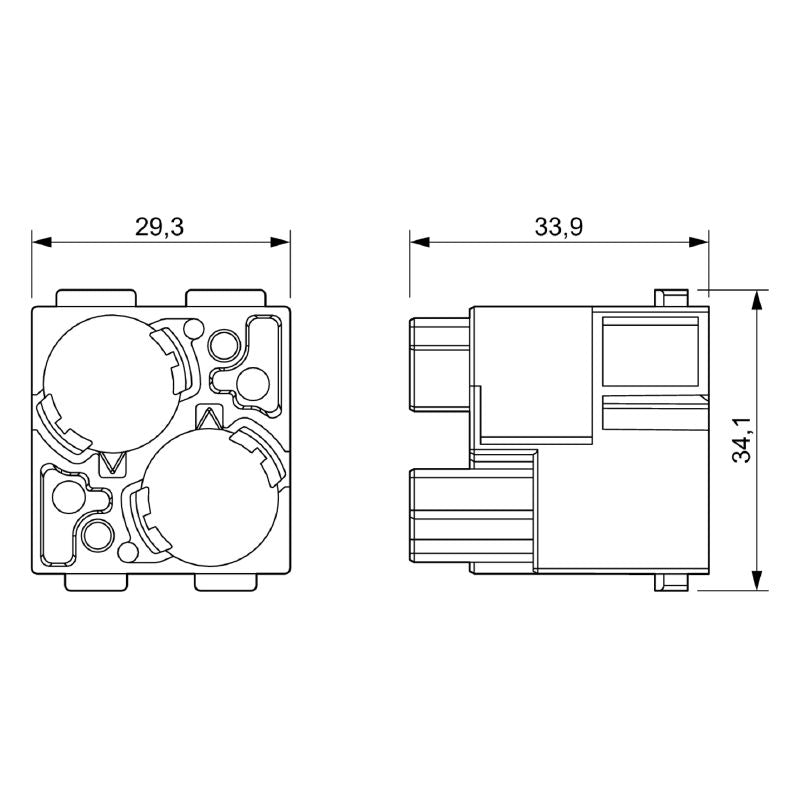 2748570000 - 50V Data Module with Crimp Connection for 2 Slots (Pack of 2)