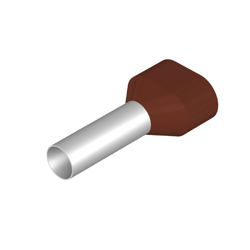 9037720000 - Brown Twin Ferrule, 10mm², 30mm Length, 13.4mm Collar (Pack of 100)