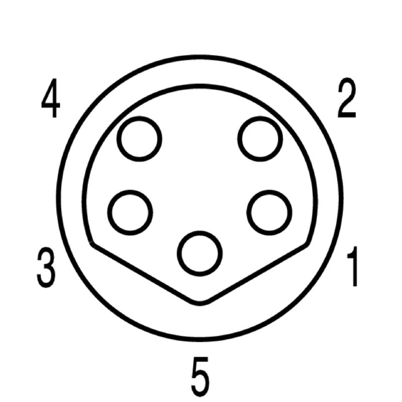 2475241000 - 10m M8 Connector, 5 Poles, Unshielded PUR Cable