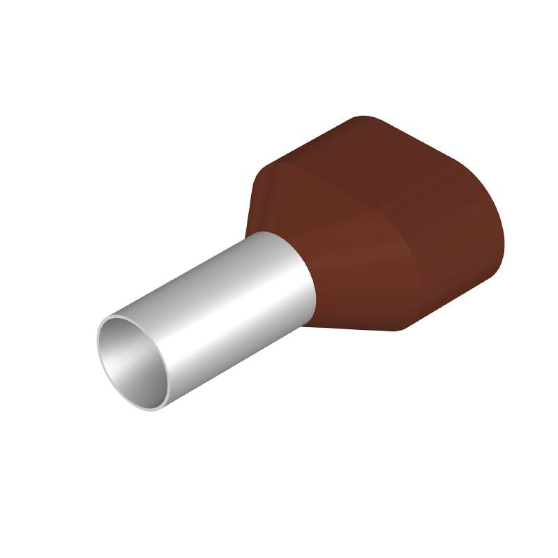 9037710000 - Brown Twin Wire End Ferrule, 13.4mm Collar Height (Pack of 100)