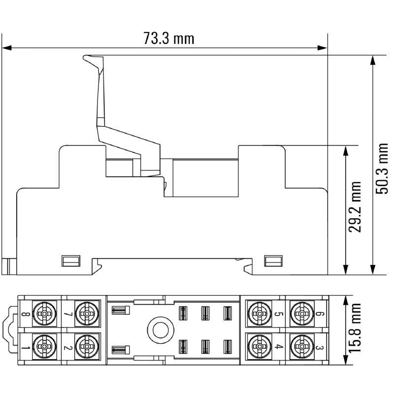 7760056347 - Eco Relay Socket with 2 CO Contacts, 8A, -40°C to 70°C (Pack of 10)