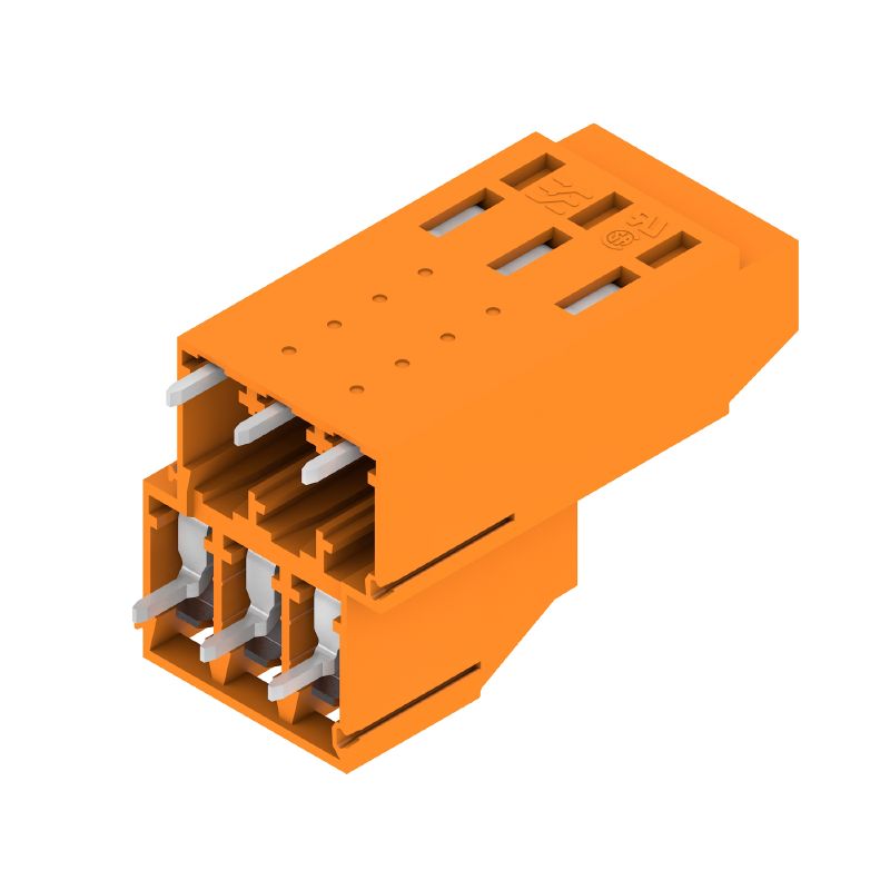 1934520000 - 6-Pole 90° PCB Terminal, Tinned Orange, 6 mm² Capacity (Pack of 50)
