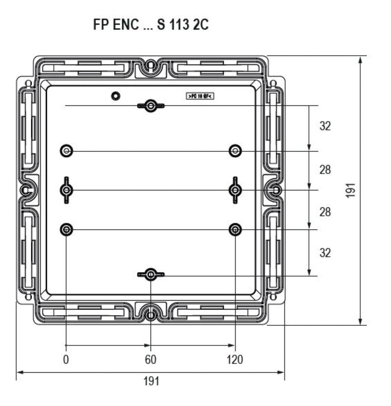 2659720000 - Black IP65 FieldPower Enclosure, 191mm x 191mm x 113mm