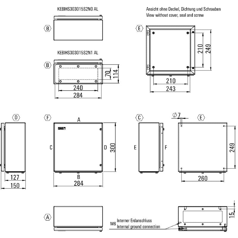 8000090351 - 300mm Stainless Steel Hinged Screw Enclosure for Industrial Use