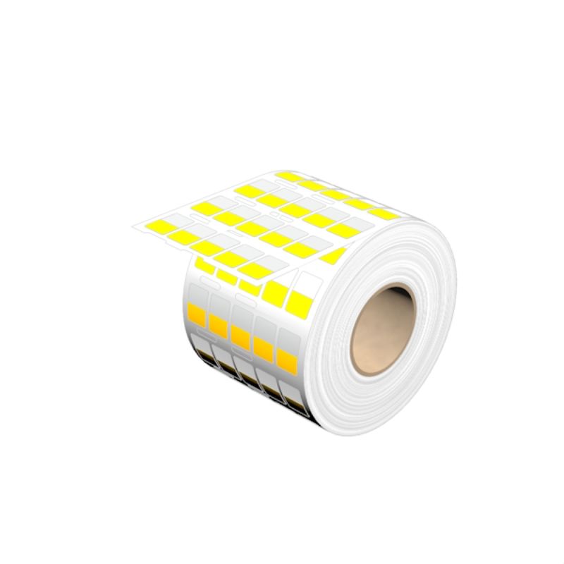 1856630000 - Self-Adhesive 12x18mm Cable Markers, Yellow Polyester Film