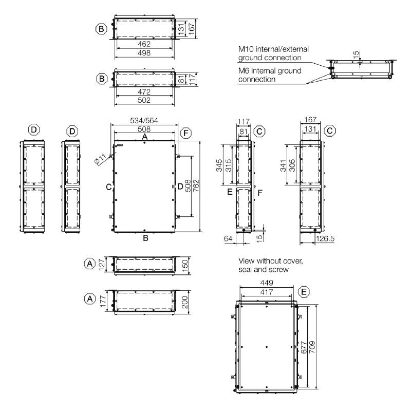 1195410001 - Klippon TB MH Stainless Steel Enclosure, 762mm x 508mm x 150mm