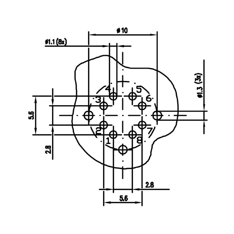 1427670000 - M12 PCB Plug-In Connector, Cat.6A, IP67 Rated (Pack of 10)