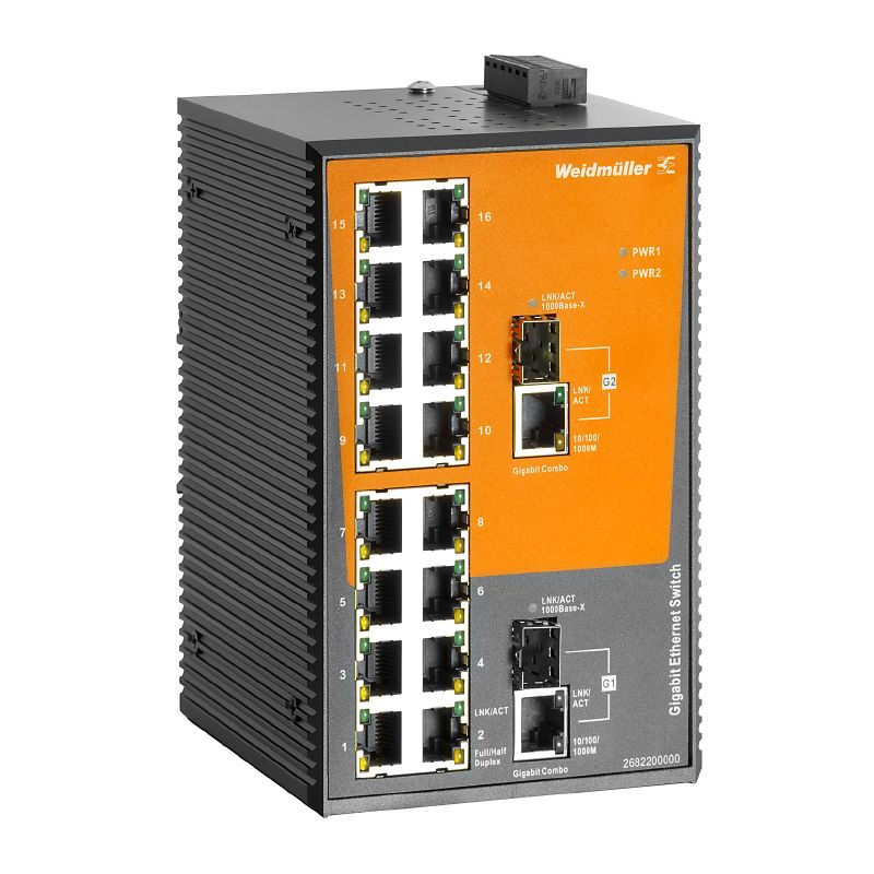 2682200000 - 16-Port Unmanaged Network Switch with Combo Ports and IP30 Design