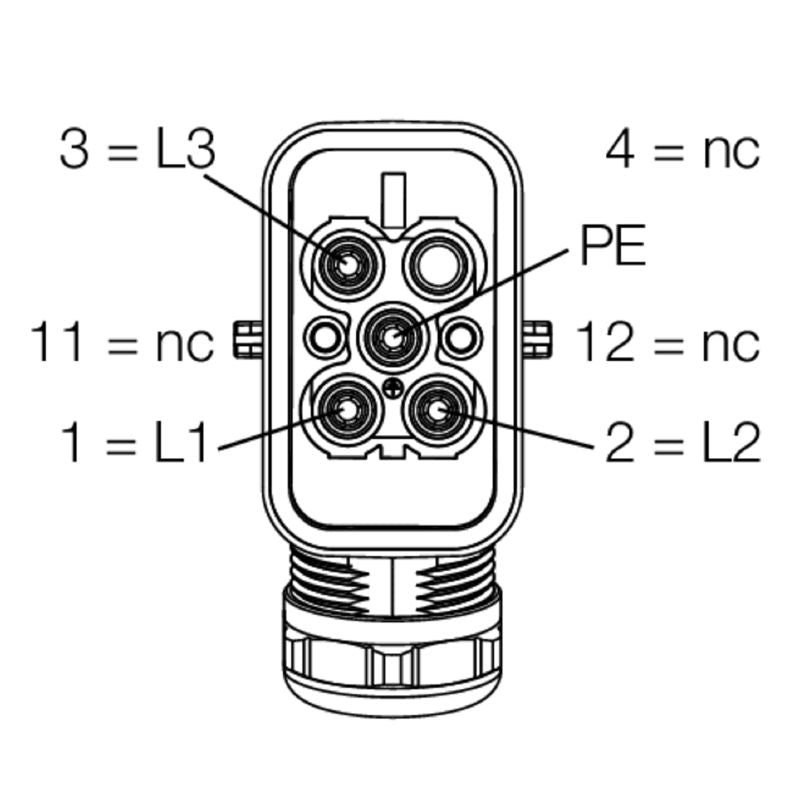 8000005228 - 2m 4-Wire FieldPower Cable, 2.5mm² Plastic Housing