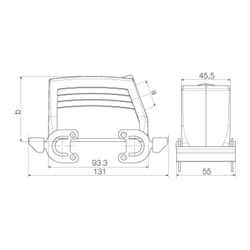 1787020000 - IP65 HDC Enclosure Size 6 with Side Cable Entry