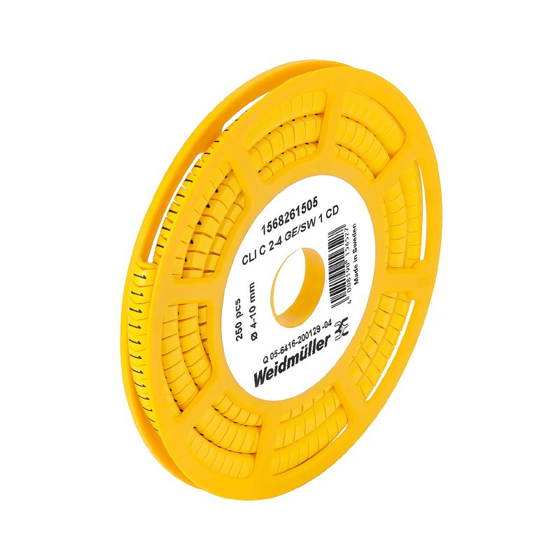 1568261669 - Yellow Cable Markers 4-10 mm with Black Printing (Pack of 250)