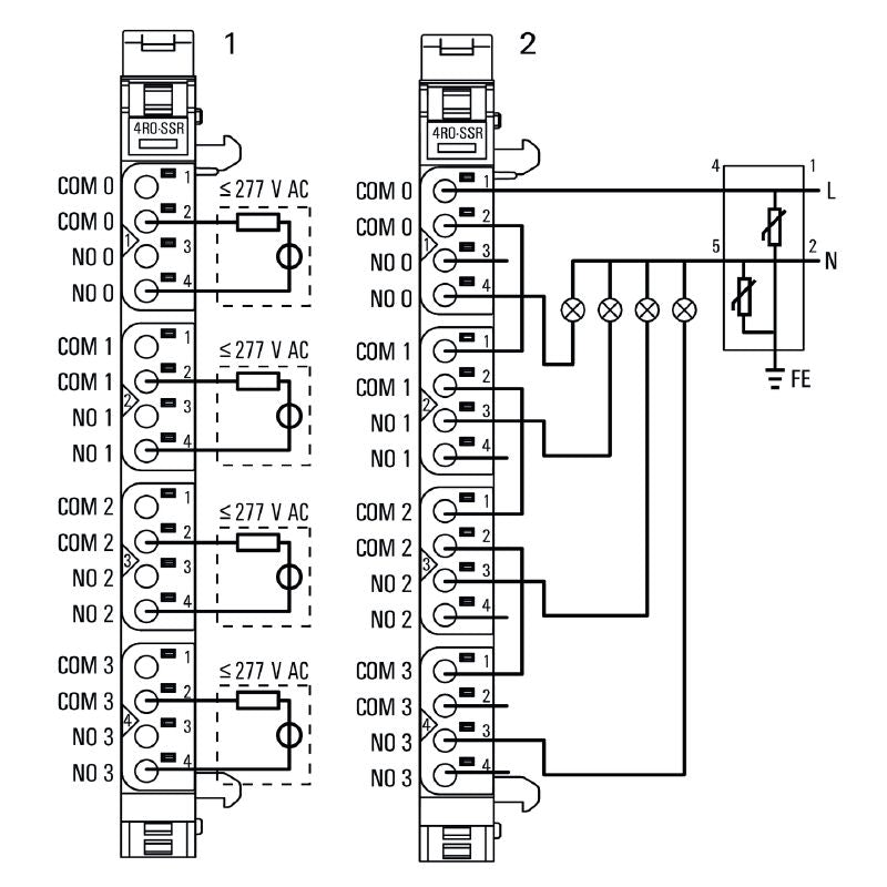 1315540000 - IP20 Remote I/O Module with 4 Relay Outputs, 255V AC