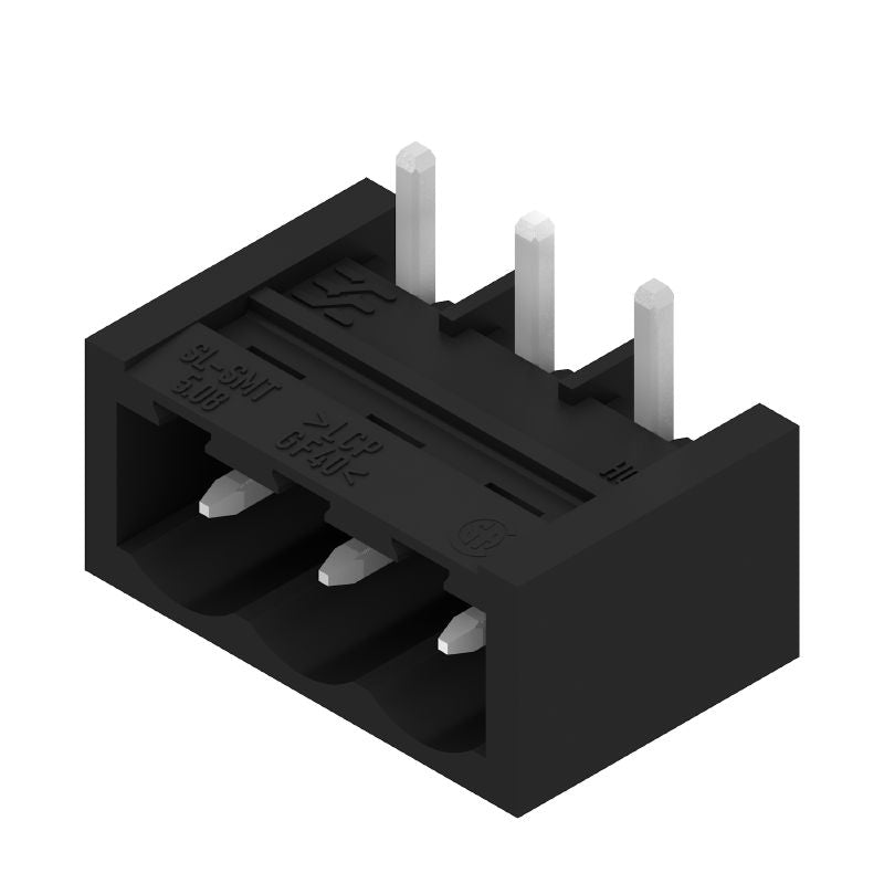 1877490000 - 5.08mm Pitch Black PCB Male Header Connector, 3 Poles (Pack of 100)