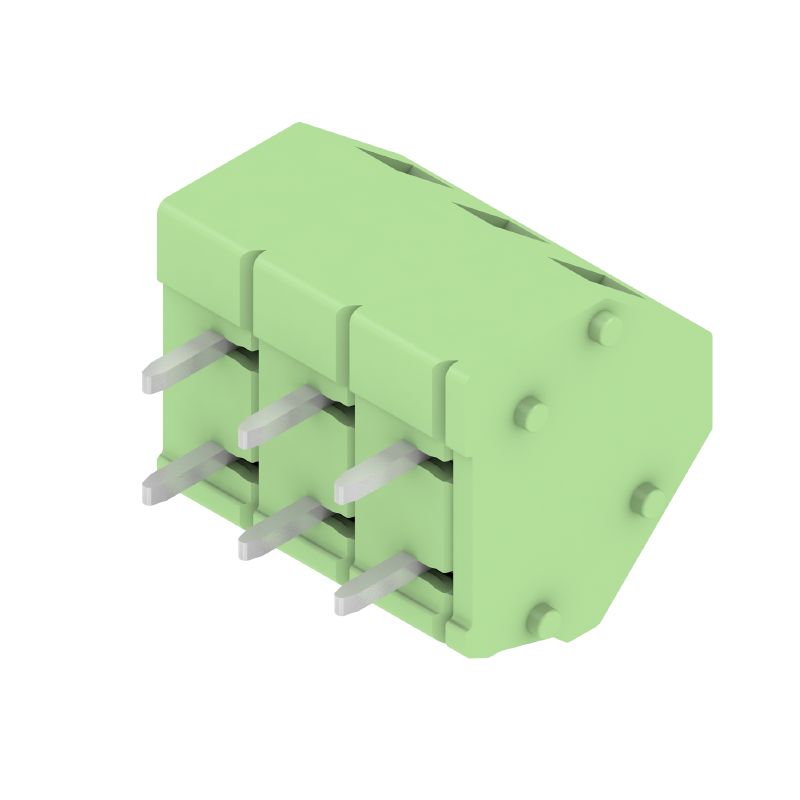 1812070000 - 3-Pole 5mm Pitch PCB Terminal with Angled Connection (Pack of 100)