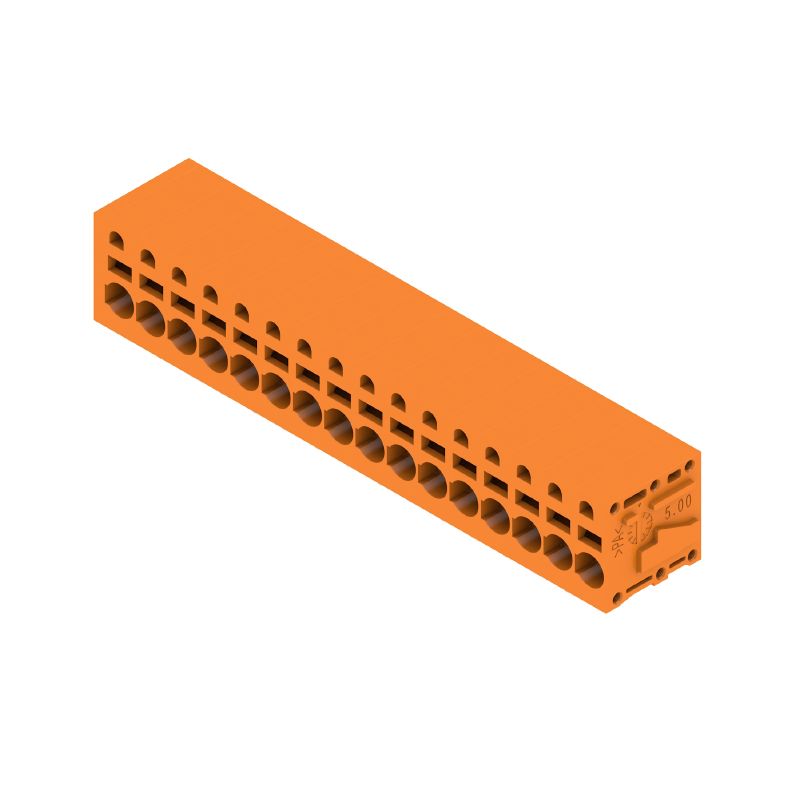 1332120000 - 16-Pole Orange PCB Terminal Connector, 5mm Pitch, 90° Angle (Pack of 15)