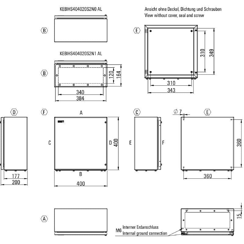 8000090354 - 400mm Stainless Steel Enclosure with Hinged Screws