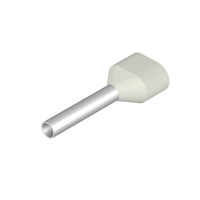 9037240000 - Twin Wire End Ferrule, 5.5mm Collar, White Finish (Pack of 500)