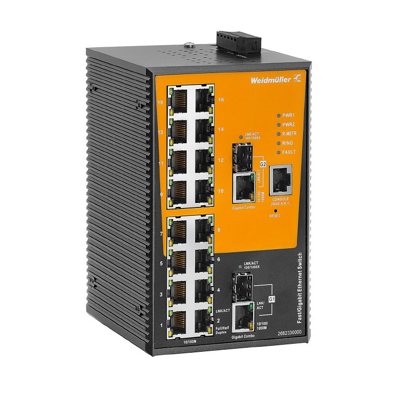 2682330000 - 16-Port Managed Switch for Gigabit Ethernet, -40 to 75 °C