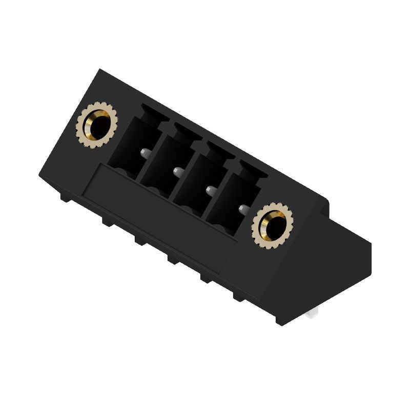 1978100000 - 4-Pole 3.81mm PCB Connector with 135° Elbow, Black (Pack of 50)