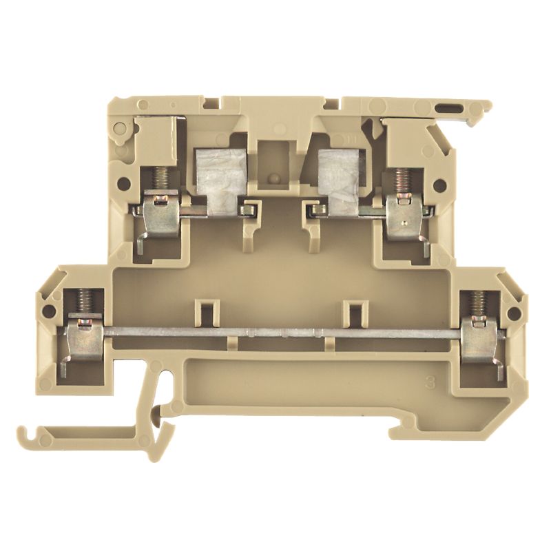9503310000 - Beige/Yellow 4mm² Fuse Terminal, Screw Connection for TS 35 Rail (Pack of 50)