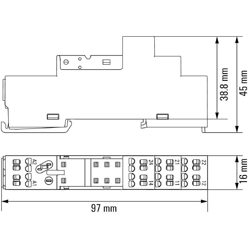 8783930000 - TS 35 Relay Socket with Tension-Clamp Connection, -40°C to 70°C (Pack of 10)