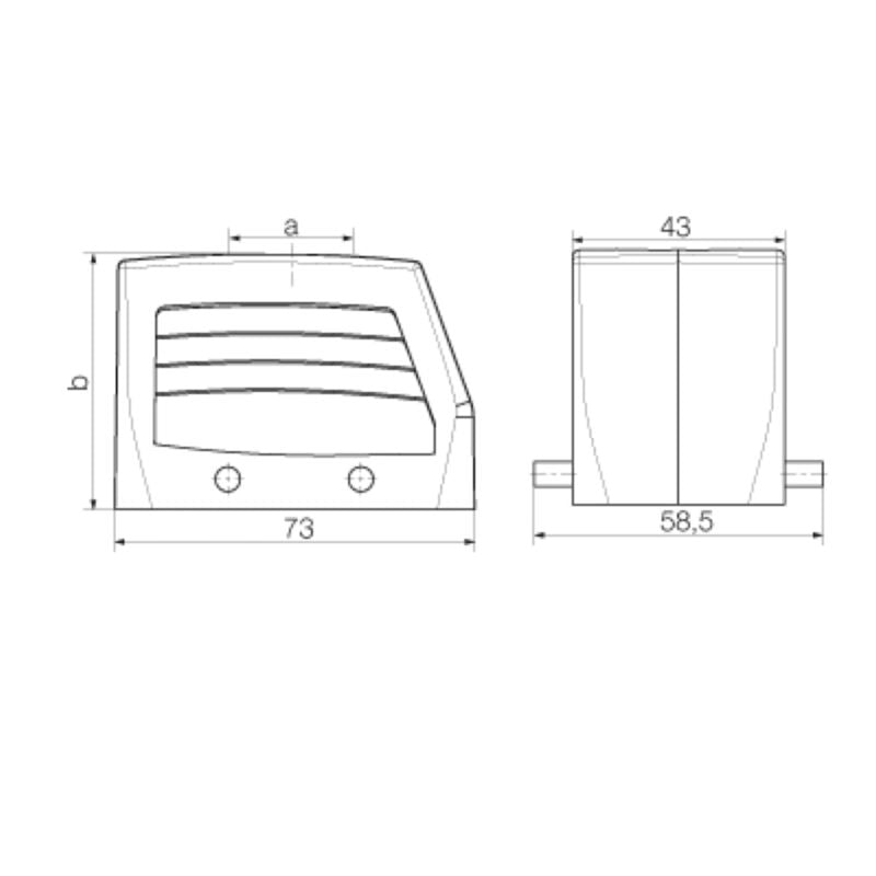 1654220000 - IP65 HDC 10B TOBU with PG 16 Cable Entry and Side Clamp