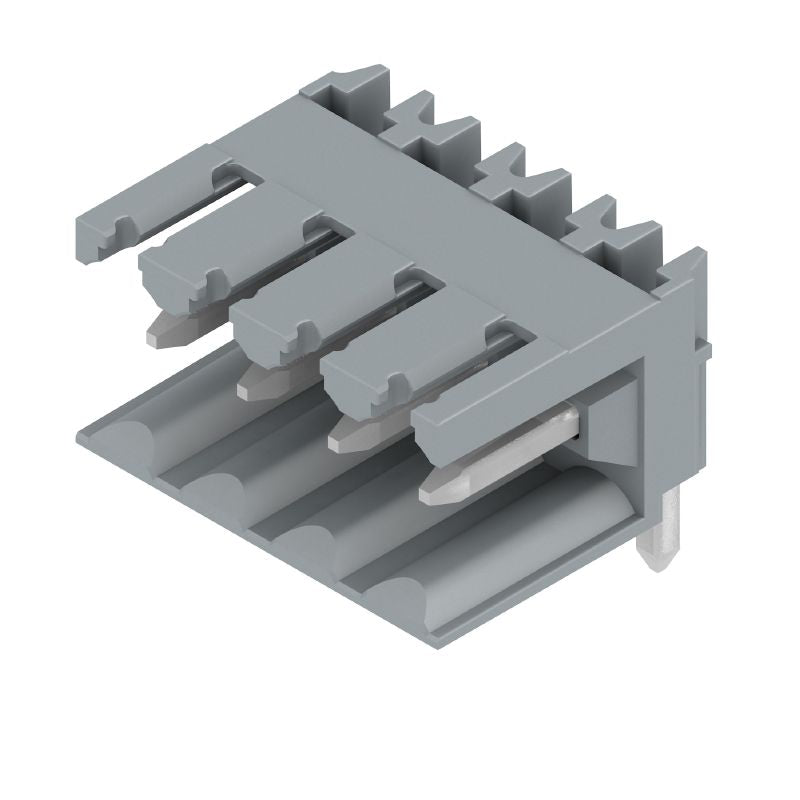 1065750000 - 4-Pole 90° PCB Plug Connector, THT Solder, Traffic Grey (Pack of 100)